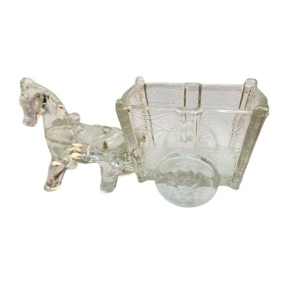 Vintage Large Jeannette Glass Candy Dish, Horse and Cart, - Picture 16 of 16